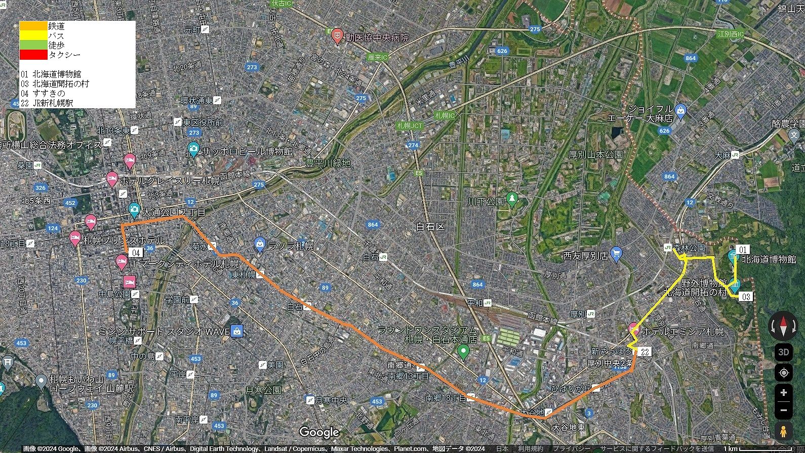 札幌市東部  の地図